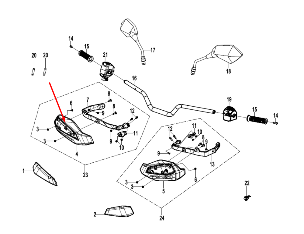 Защита рук правая 9AWV-102203-8001