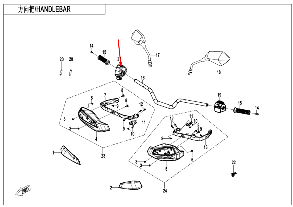 Блок управления правый 9AWV-169080-1100