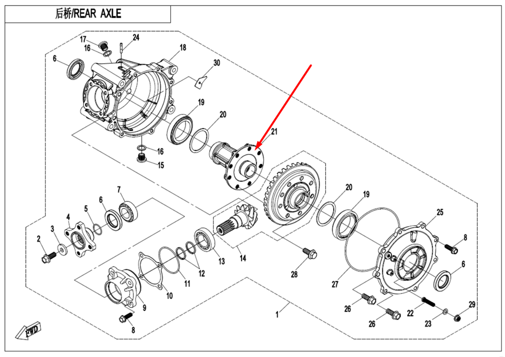Фланец ведомой шестерни Q850-330003-00001