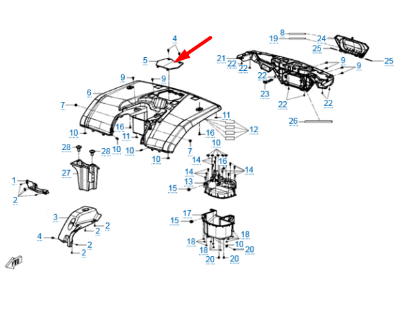 Крышка задняя (зеленый / HUNTER GREEN) 9DQV-043012-3000-0P800