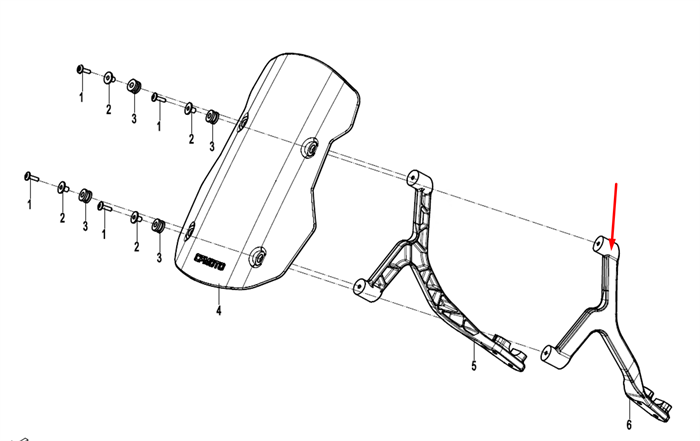 Кронштейн лобового стекла левый 9AYV-140300-6700-0BP00