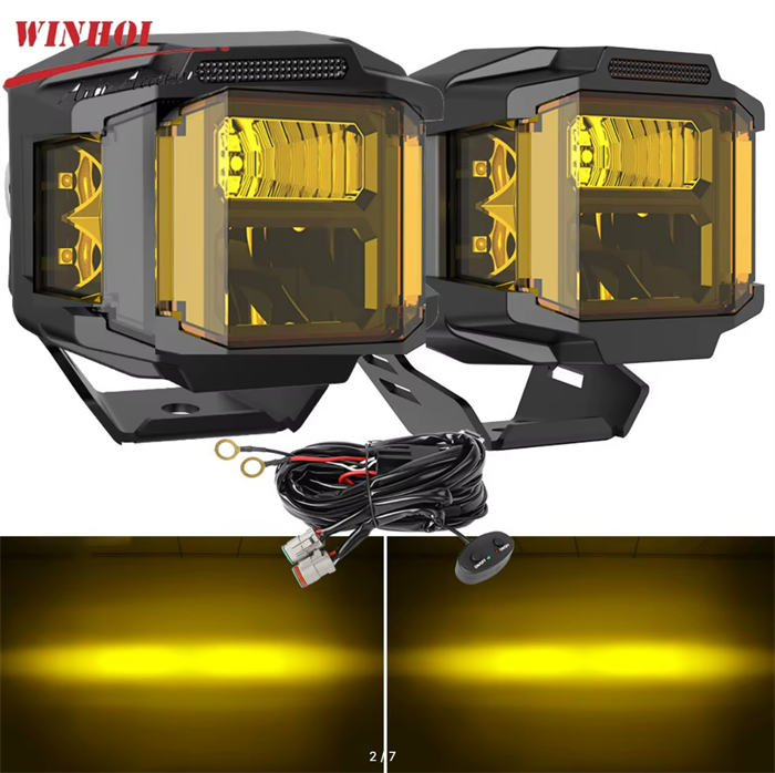 Фары внедорожные 3 дюйма ЖЕЛТЫЕ JG-F996DZ-3-Y-pair+XZ