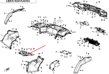 Панель заднего сиденья 9AWV-044024-8000
