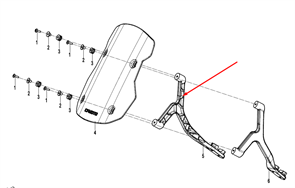 Кронштейн лобового стекла правый 9AYV-140400-6700-0BP00
